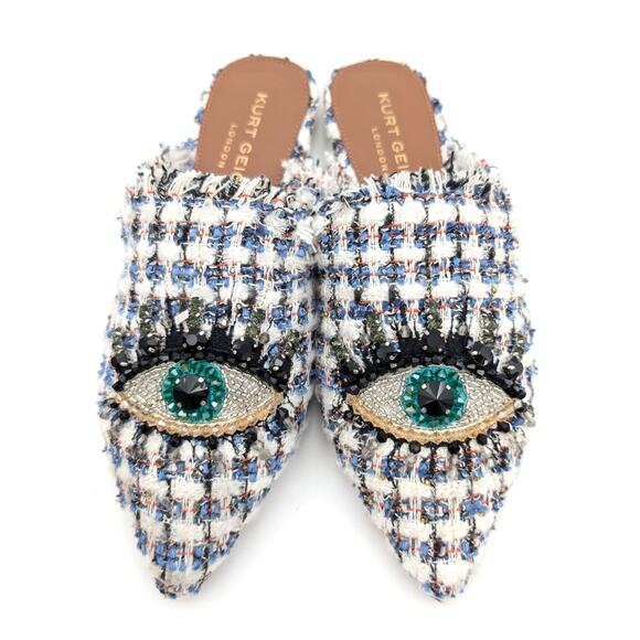 Kurt Geiger London Olive Eye Mule Pointed Toe Women's White Size US5 EU35.5 - Picture 9 of 11